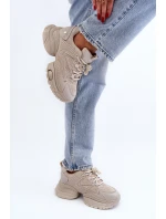 Sneakersy Na Masywnej Podeszwie GOE NN2N4046 Beżowe