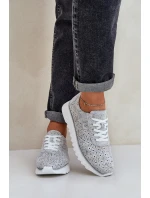 Zamszowe Wzorzyste Buty Sportowe Na Platformie Z Brokatem D&A LR51-635 Srebrne Zamszowe Wzorzyste Buty Sportowe Na Platformie Z Brokatem D&A LR51-635 Srebrne