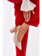 Ażurowe Sandały Ze Szpiczastymi Noskami Na Słupku Sergio Leone SK163 Beżowe Ażurowe Sandały Ze Szpiczastymi Noskami Na Słupku Sergio Leone SK163 Beżowe