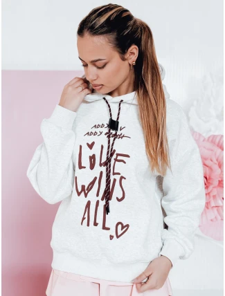 Dámska oversize mikina LOVEWILL sivá FashionStreet BY1468 Dámska oversize mikina LOVEWILL sivá FashionStreet BY1468