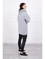 Tunika na zips s kapucňou Oversize sivá