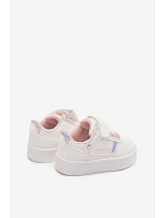 Detské tenisky Športová obuv na suchý zips White-Pink Malva