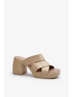 Kožené papuče Zazoo na béžovom bloku