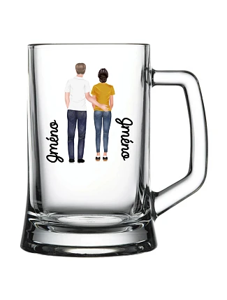 Personalizovaný pivný pohár s párom Personalizovaný pivný pohár s párom