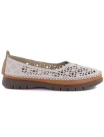 Dámske kožené ažurové poltopánky Sergio Leone v sivej farbe SP006