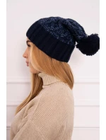 Milano fleecová čiapka K203 navy blue melange+green
