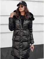 Dámska prešívaná zimná bunda s kapucňou čierna ULTRAWAY FashionStreet TY4628