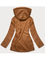 Čierno-karamelová obojstranná dámska prešívaná bunda (MHM-W589BIG)