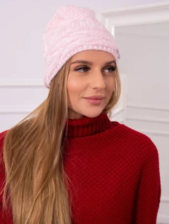 Fleecová čiapka Edyta K298 púdrovo ružová