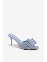 Dámske lodičky na podpätku s mašľou a imitáciou semišu Blue Magnolia Dámske lodičky na podpätku s mašľou a imitáciou semišu Blue Magnolia