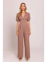 M852 Kombinéza s nadýchanými rukávmi - mocca