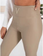 VALENTIS béžové voskované dámske nohavice FashionStreet UY1557