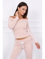 Súprava s dvojitými pruhmi v púdrovo béžovej farbe