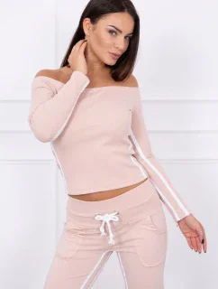 Súprava s dvojitými pruhmi v púdrovo béžovej farbe