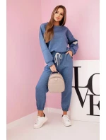Súprava tepláky + nohavice z maslovej tkaniny denim