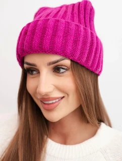 Čiapka s okrajom Magda K293 tmavo fialová