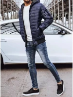 Pánska prechodná bunda prešívaná tmavomodrá FashionStreet TX4144