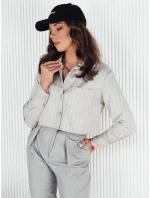 Dámske pruhované krátke tričko GIRSA sivé FashionStreet DY0402