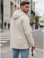 Pánska prechodná bunda s kapucňou biela FashionStreet TX5134 Pánska prechodná bunda s kapucňou biela FashionStreet TX5134
