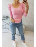 Blúzka s buffovými rukávmi svetlo ružová