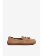 Kožené semišové barefoot mokasíny Zazoo 322 beige Kožené semišové barefoot mokasíny Zazoo 322 beige