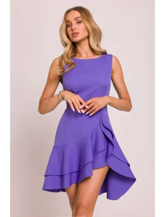 M850 Mini šaty s volánmi - svetlo fialové