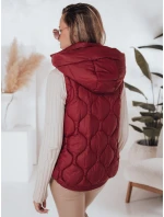 Dámska prešívaná vesta s kapucňou MISSVEST bordová FashionStreet TY5017