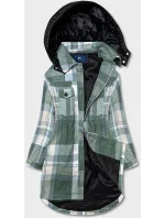 Zelená dámska károvaná košeľová bunda (AG3-1813)