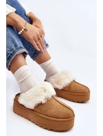 Kapcie Śniegowce Damskie Na Grubej Podeszwie Camel Starlyn