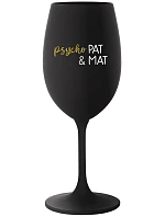 PSYCHO PAT&MAT - čierny pohár na víno 350 ml PSYCHO PAT&MAT - čierny pohár na víno 350 ml