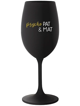 PSYCHO PAT&MAT - čierny pohár na víno 350 ml PSYCHO PAT&MAT - čierny pohár na víno 350 ml