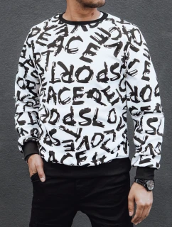 Pánska mikina bez kapucne biela FashionStreet BX5768