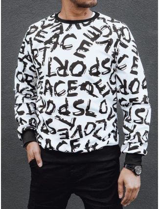 Pánska mikina bez kapucne biela FashionStreet BX5768