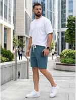 Pánske modré teplákové šortky FashionStreet SX2636