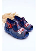 Dziecięce Sandałki Papcie Befado Wóz Strażacki 217P118 Niebieskie