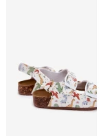 Dziecięce Sandałki Na Korkowej Podeszwie Z Klamrami Dinozaury Multikolor Thessa