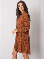 Šaty D73771M30227 tmavo hnedé