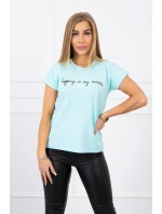 Blúzka Nakupovanie je moja kardio mätová+čierna