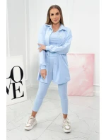 3-dielna súprava mikiny, topu a legínsov modrá