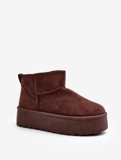 Zamszowe Śniegowce Na Platformie Brązowe Corcoran