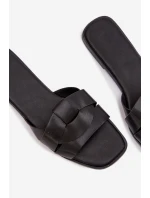 Dámské ploché pantofle s pásky Černé Marissae