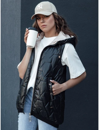 Dámska prešívaná vesta s kapucňou COLINE čierna FashionStreet TY4462
