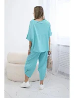 Bavlnená blúzka + nohavice mätová