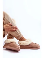 Papcie Damskie Z Futerkiem Beżowe Lanoze