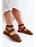 Sandały Damskie Z Rzepami Panterka Uvissa