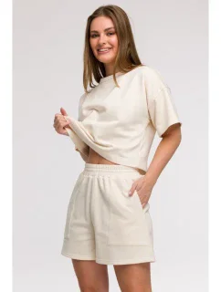 B295 Šortky s vreckami - vanilka
