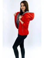 Oranžová dámska bunda s kapucňou (DL011)