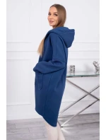 Zateplená mikina na zips s predĺženým zadným dielom, džínsovina Zateplená mikina na zips s predĺženým zadným dielom, džínsovina