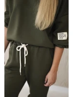 Súprava tepláky + nohavice maslová látka khaki