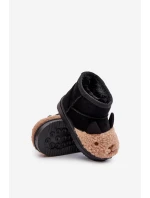 Ocieplane Dziecięce Botki Śniegowce Lamy Czarne Esandira